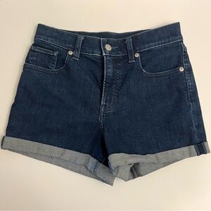EXPRESS Mid Rise Dark Denim Shorts